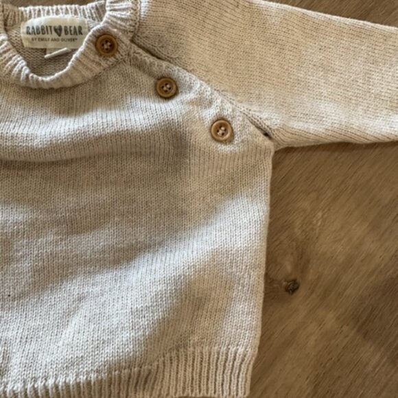 Rabbit + Bear Matching Two-Piece Beige- Size 3-6M - Picture 5 of 5